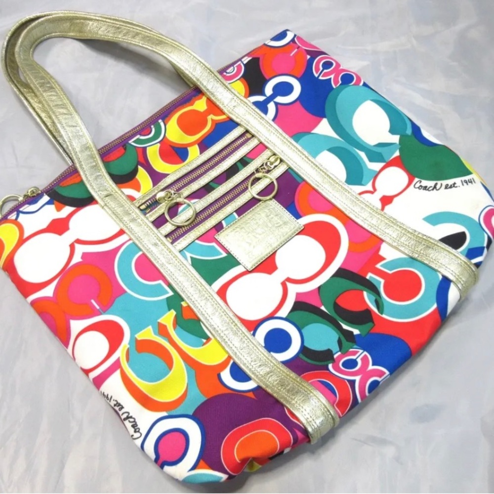 COACH Poppy large tote purse